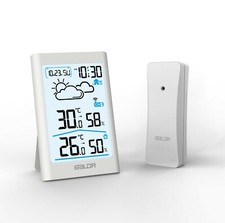 BALDR Wireless Weather Station Temperature Humidity Indoor Outdoor with Sensor