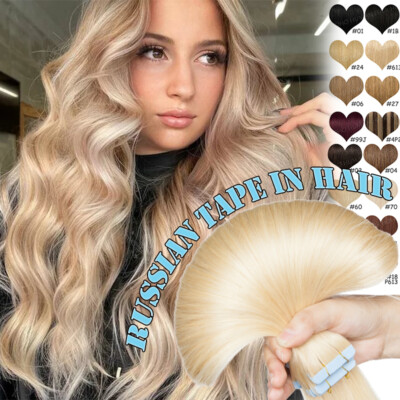 Tape In / On 100% Echthaar Remy Hair Extensions Haarverlängerung 60 Tressen 9A