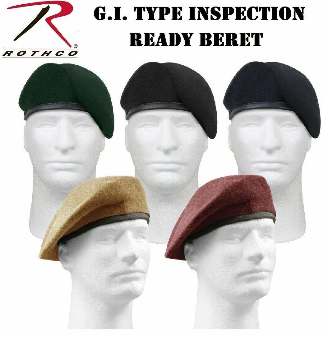 Inspection Ready Wool Beret - Military French Cap Beanie - Various Colors