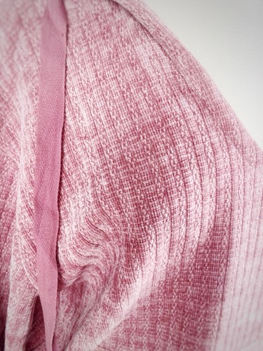 NWT Mauve Pink Chenille V-Neck Hoodie Slouchy Sleeve Relaxed Preppy Boho SZ L - Picture 2 of 7