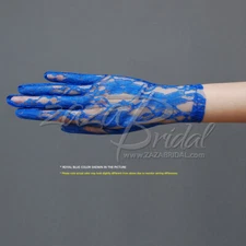FLOWER PATTERN WOMEN'S LACE GLOVES - WRIST LENGTH (2BL), VARIOUS COLORS