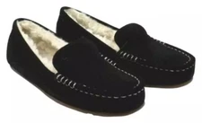 NWOB WOMENS 10 BLACK KOOLABURRA BY UGG LEZLY SUEDE MOCCASIN SLIPPERS 1020389