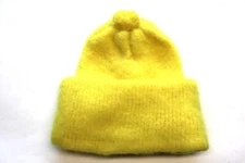 NOS 1970s Vintage Robert Mackie Made In Scotland 100% Wool Balaclava Hat Yellow