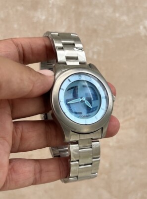 y2k 00s FOSSIL Big Tic JR-8063 Light Blue Animated Watch y2k 00s FOSSIL Big Tic JR-8063 Light Blue Animated Watch
