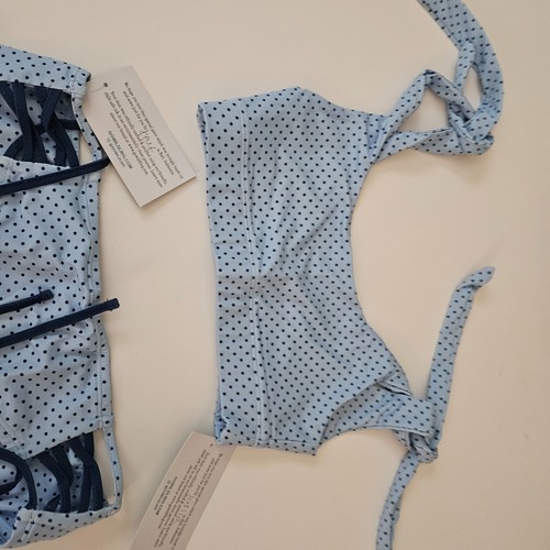 Well Dressed Wolf Wildling NWT S Juniors (14-16) Dots Blue Bikini Swim LA1-317 - Picture 5 of 5