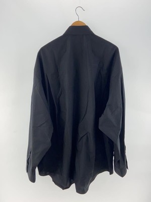 BALENCIAGA Oversized Shirt 37 Cotton Black Solid Color 725374 
