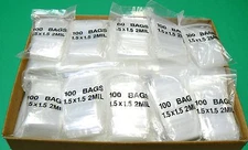 Bulk 11,000 Bags 2mil Clear 1.5x1.5 Reclosable Baggies 1-1/2" Square Bag 11000