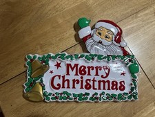 80s/90s Vintage merry Christmas Santa Wall Decoration. Size 12inch X 9inch