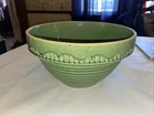 Rare Vtg mccoy pottery green Glazed Yellowware mixing bowl #11