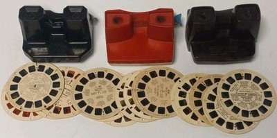 3 Vintage GAF & Sawyer's 3-D ViewMaster Viewers with Box & 18 Viewing  Discs