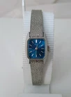 *FOR PARTS* Vintage Blue Face Seiko Stainless Steel Ladies Mechanical Watch 15mm