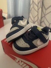 Nike Low Top Sneaker Blue/White/Gray Hook Loop Unisex Baby Size 5c