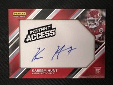 2017 Panini Instant - KAREEM HUNT ON CARD ROOKIE AUTO Team Color Match /10. rookie card picture