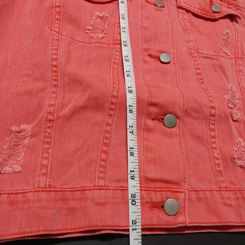 Lametta Weste Herren klein verwaschen rot Denim Knopf distressed ärmellos Western 90er - Bild 6 von 6