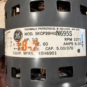 GE Blower Motor 5KCP39HG  N695S 1/3 HP 115V 6A 1075 RPM  mfg# 45H6901