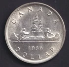 Canada 1936 $1 One Silver Dollar King George V .800 Silver
