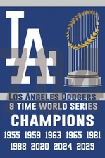 2025 Los Angeles Dodgers World Series Champions Banner NOT A FLAG 24"X36"