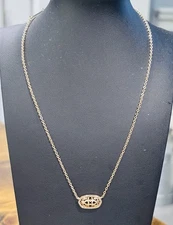 Kendra Scott Elisa Pendant Necklace In Rose Gold Filigree Gold tone