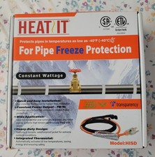 HEAT / IT 6ft Pipe Heat Cable with Thermostat for Metal Plastic Pipes