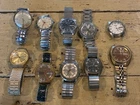 Vintage Lot Of  10 Mens Wrist Watches Manual/Automatic All Running