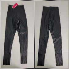 Commando Faux Leather Leggings Womens SZ S Black Smoth High Rise Pull On NEW