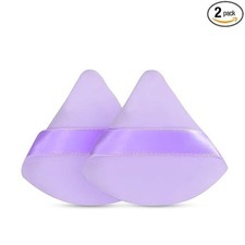 2 Pcs Powder Puff Soft Face Makeup Sponge Washable Reusable Purple 