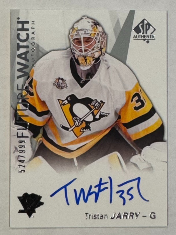 2016 UPPER DECK SP AUTHENTIC #197 TRISTAN JARRY FUTURE WATCH AUTO ROOKIE RC /999