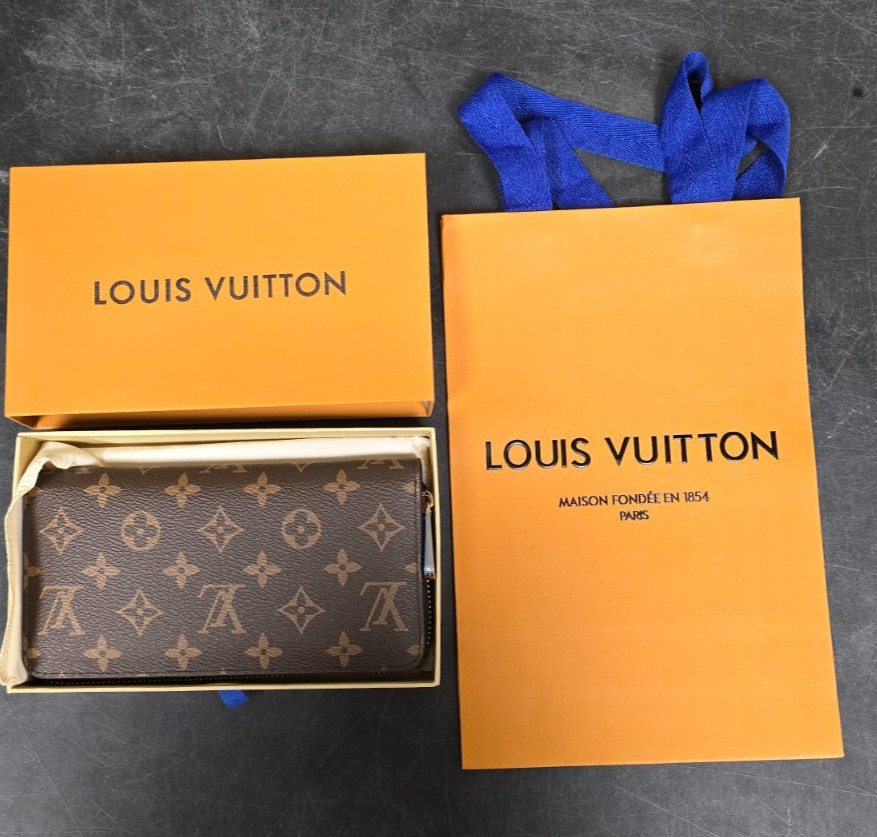 Louis Vuitton Monogram Zippy Zip Around Long Wallet Brown