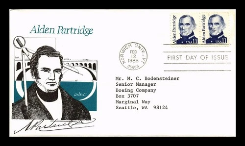 DR JIM STAMPS US COVER ALDEN PARTRIDGE GREAT AMERICANS FIRST DAY ISSUE