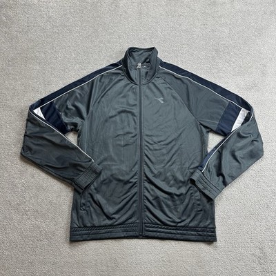 DIADORA Trainingsjacke Jacke Sportjacke XL Retro Track Jacket Sport 30217 Grau