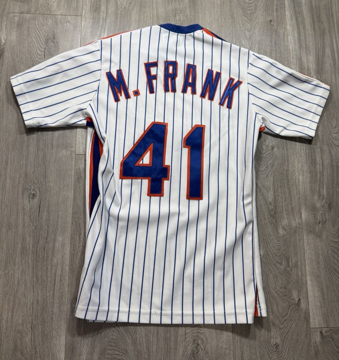 Vintage 80s New York Mets Sand Knit Pinstripe Baseball Jersey #42