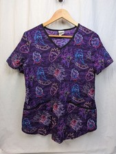 Disney Villains Scrubstar Women's Glow Cruella Hades Maleficent Ursula Scrub Top