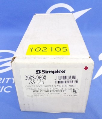 NIB SIMPLEX DOOR HOLDER 2088-9608 CHROME 24VDC/AC OR 120VAC SEMI-FLUSH MOUNT 1YR