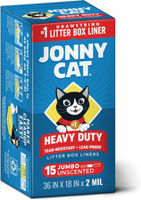 Jonny Cat Heavy Duty Litter Box Liners Jumbo Drawstring Tear-Resistant 2MIL