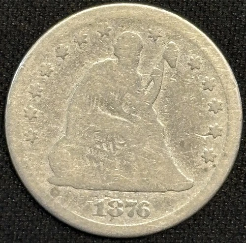1876-P Seated Liberty Quarter- U.S. Centennial Year! - 90% Silver- GOOD Details!