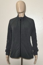 Athleta Jacket Gray with Black Full Zip Jacket Outdoor Run Medium