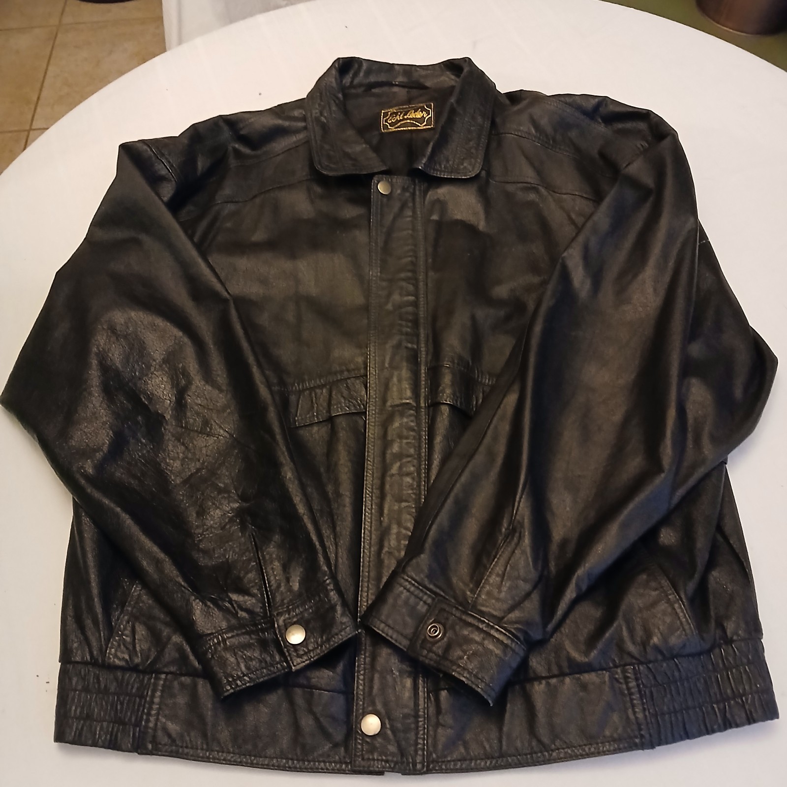 Vintage Echt Leder Casual Leather Jacket Large Black Comfortable Nice