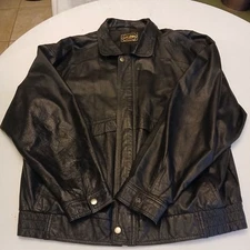 Vintage Echt Leder Casual Leather Jacket Large Black Comfortable Nice