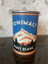 Boite ancienne lithographiée  MONTS BLANC TONIMALT  450g couvercle Alu
