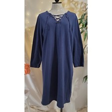 Old Navy Lace Up Knit Lost at Sea Dress Womens Size XL Tall Navy Blue Nautical