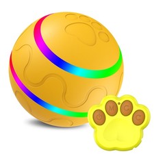 Moving Ball Remote Control LED Lights Pet Toy Interactive Dog Rolling Ball