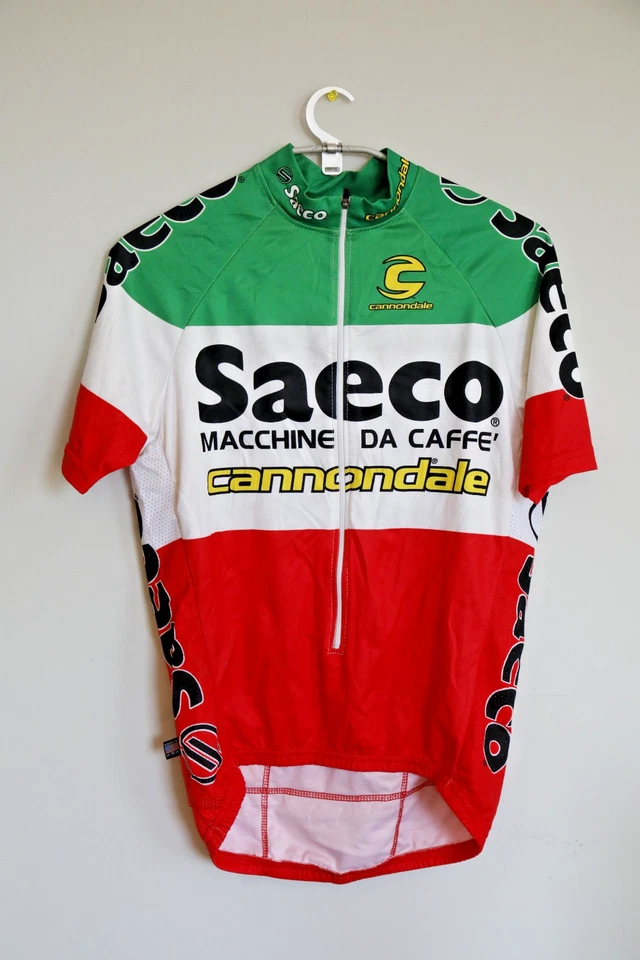 Camiseta de ciclismo Cannondale Saeco bandera italiana - talla S pequeña - Hecha en EE. UU. Foto 2 de 4
