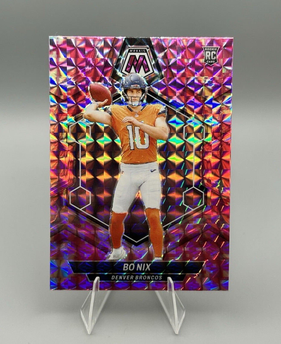2024 Panini Mosaic - Bo Nix (RC) Pink Camo Parallel - #312