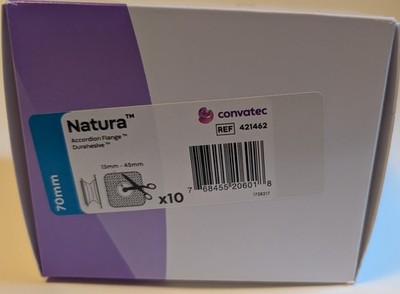 Box of 10 ConvaTec 421462 Natura Durahesive Skin Barrier Accordion Flange Ostomy