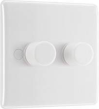 BG Electrical Intelligent Double Wall Dimmer Switch 2 Way 200W White Moulded 882