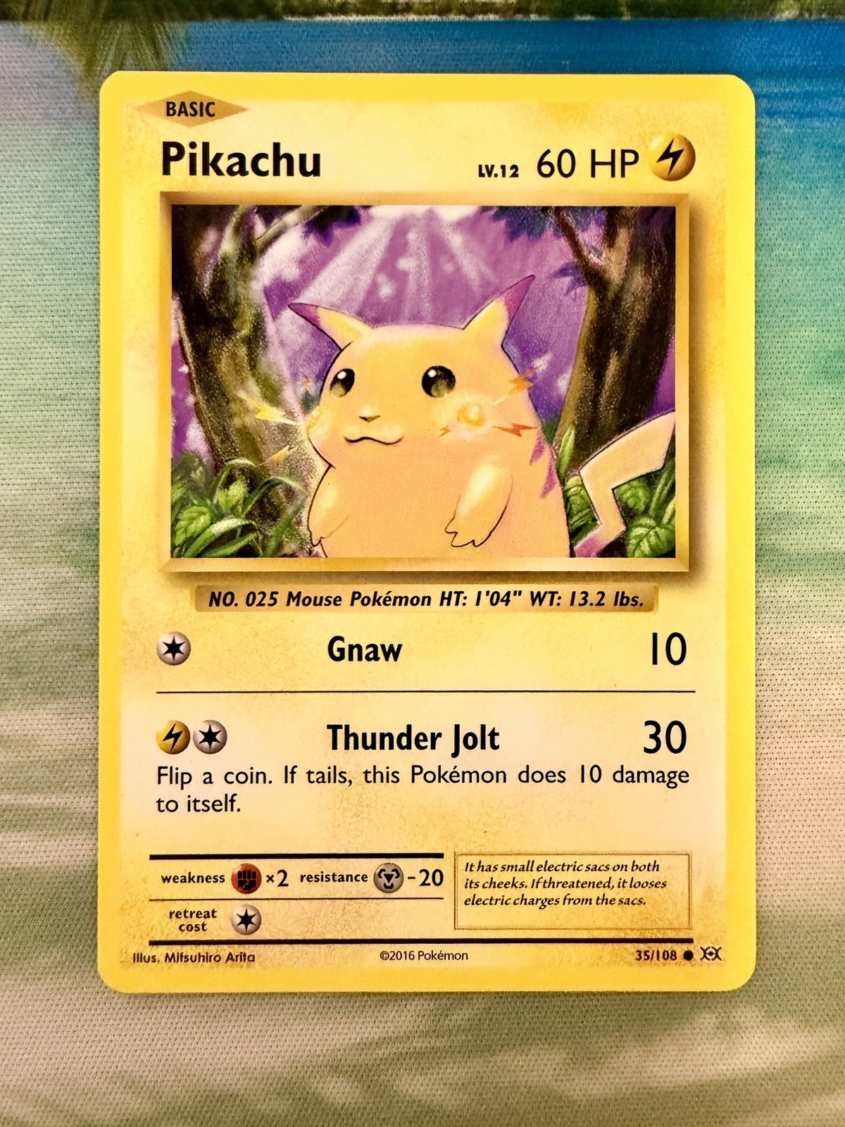 Fat Pikachu Card 2016 35/108 LV. 12 60HP Pokemon TCG NM