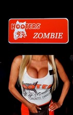 Zombie Hooters fille uniforme étiquette prénom costume Halloween showgirl célébrité xtra