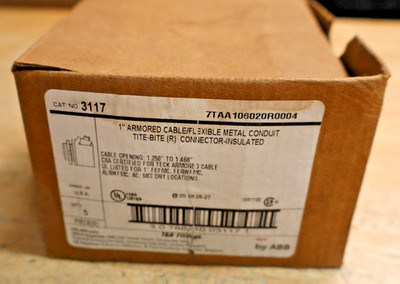 THOMAS & BETTS 3117, 1'' Insulated Tite-Bite Connector New Box of 5