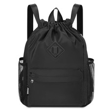 Drawstring Backpack with Shoe Compartment, Sports Gym Bag