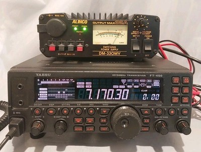Yaesu FT-450 HF/50 MHz 100W All Mode Transceiver & Power Supply Alinco DM-330MV